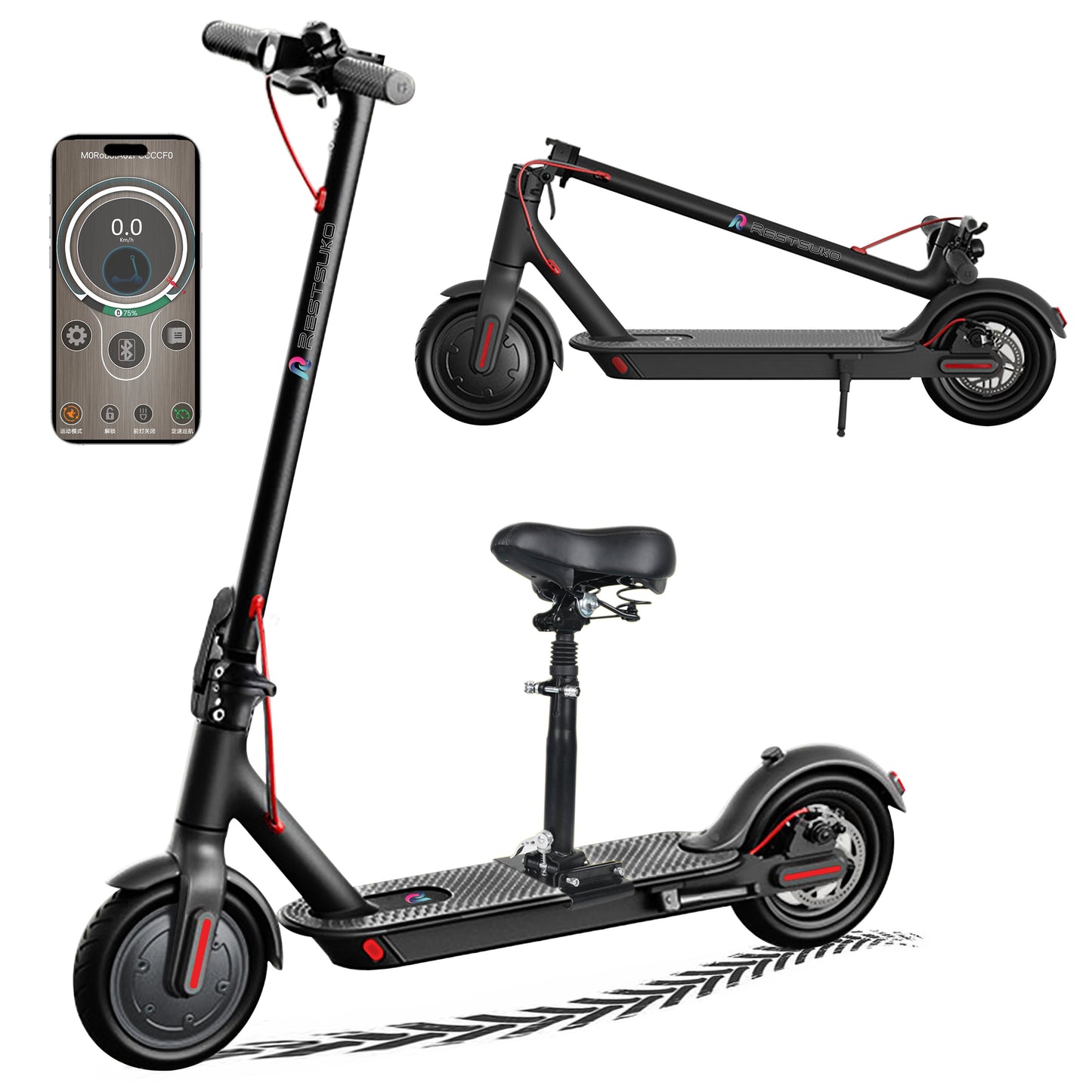 Scooter Eléctrico Restsuko con Asiento 35 Km/h Plegable Restsuko