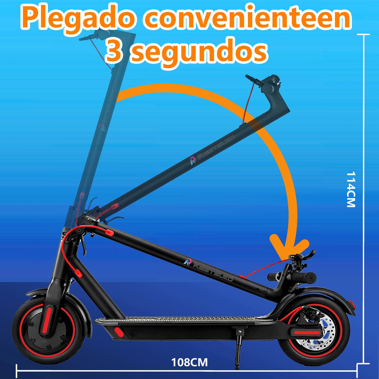 Scooter Eléctrico Restsuko con Asiento 35 Km/h Plegable Restsuko