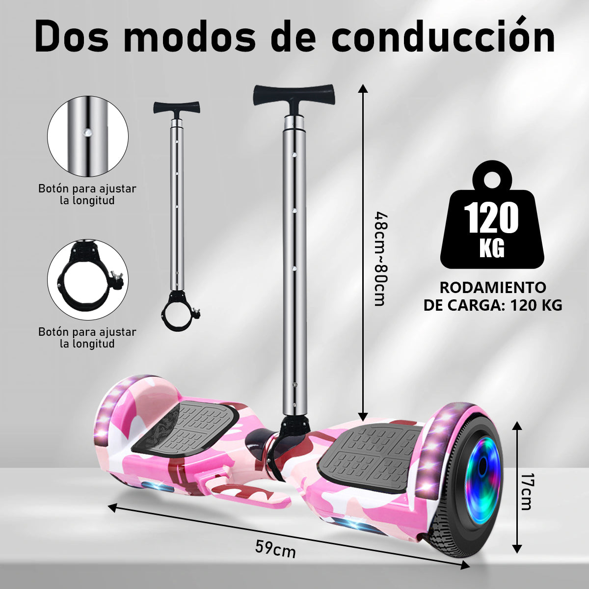Aerotabla Patineta Eléctrica 250w Con Bluetooth Luces Led Restsuko