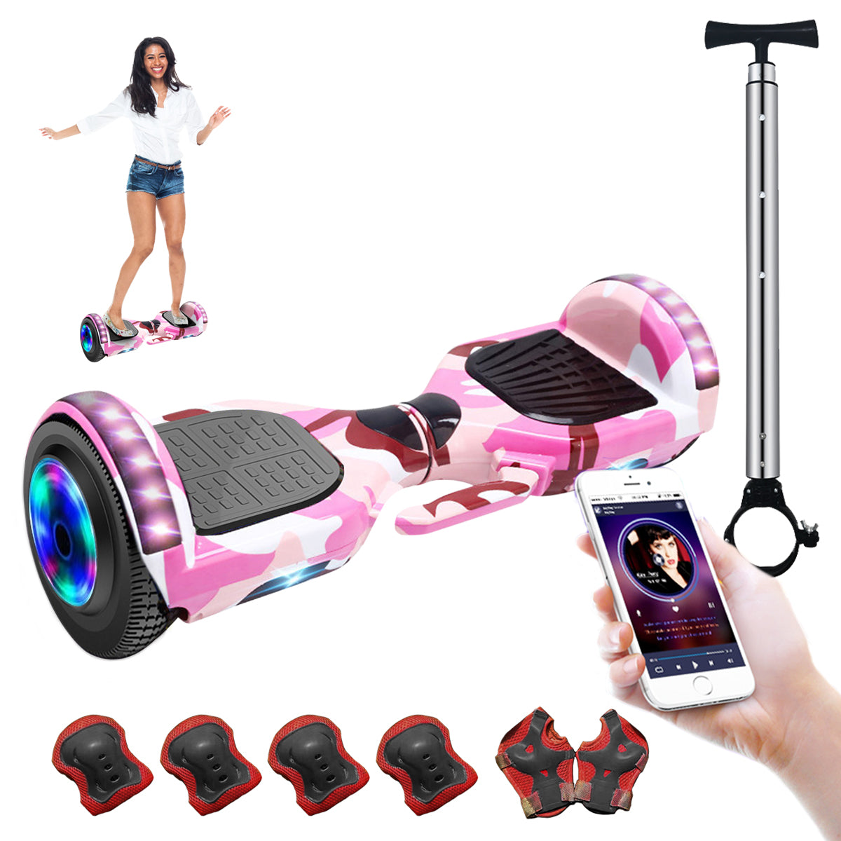 Aerotabla Patineta Eléctrica 250w Con Bluetooth Luces Led Restsuko