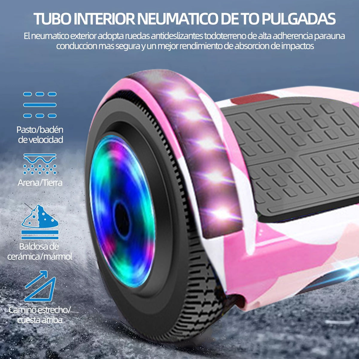 Aerotabla Patineta Eléctrica 250w Con Bluetooth Luces Led Restsuko
