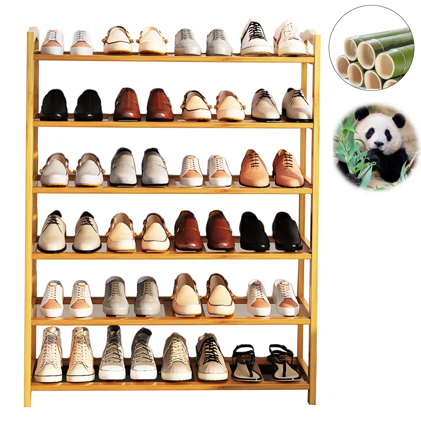 Zapateras Almacenamiento Zapatos Bamboo En Plano 6 Niveles Tres Águila