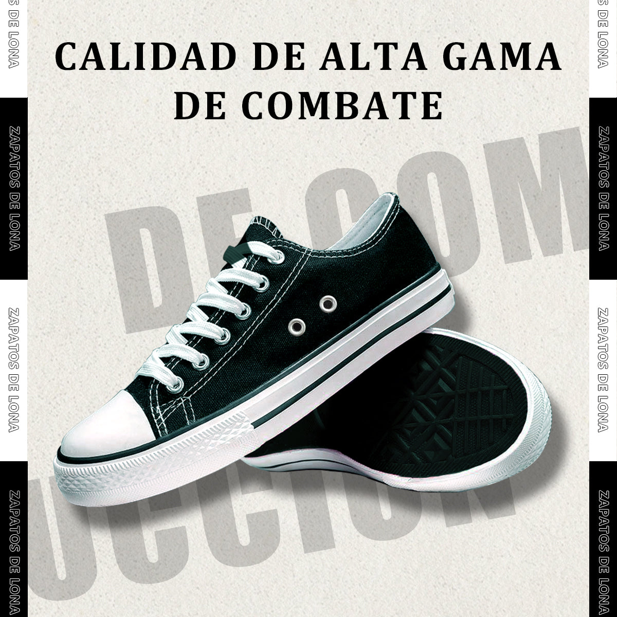 Zapatos Casuales Y Cómodos De Lona Piel Tenis Para Mujer Calidad De Alta Gama De Combate Restsuko