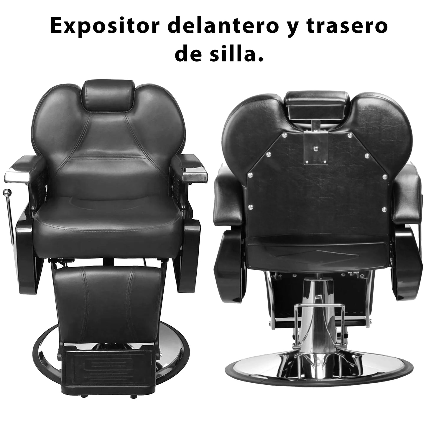 Sillon Silla Barbero Barberia Estetica Peluqueria Neumatico Color Negro Forma De La Base Redonda Tipo De Respaldo Cuero Tres Águila