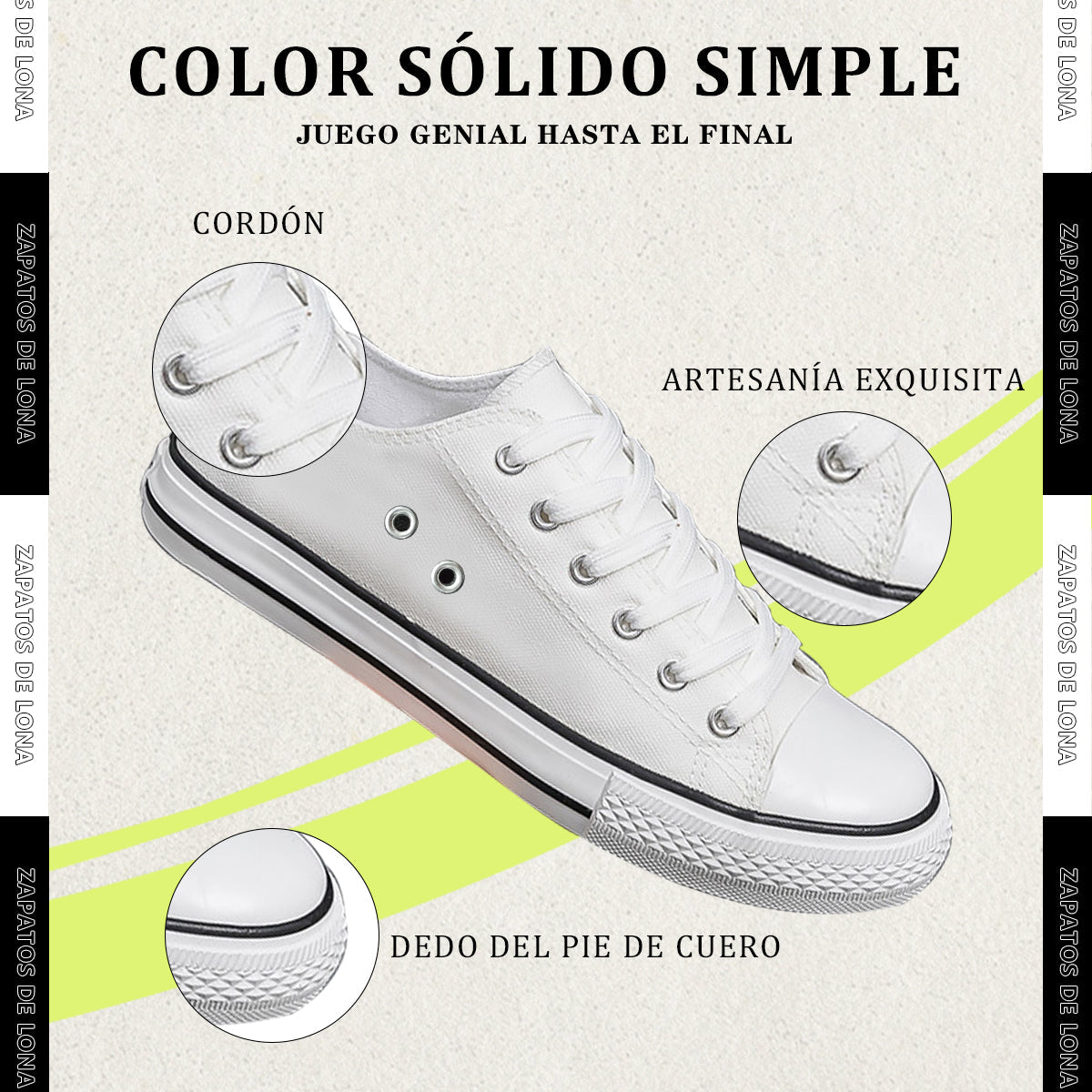 Zapatos Casuales Y Cómodos De Lona Piel Tenis Para Mujer Calidad De Alta Gama De Combate Restsuko