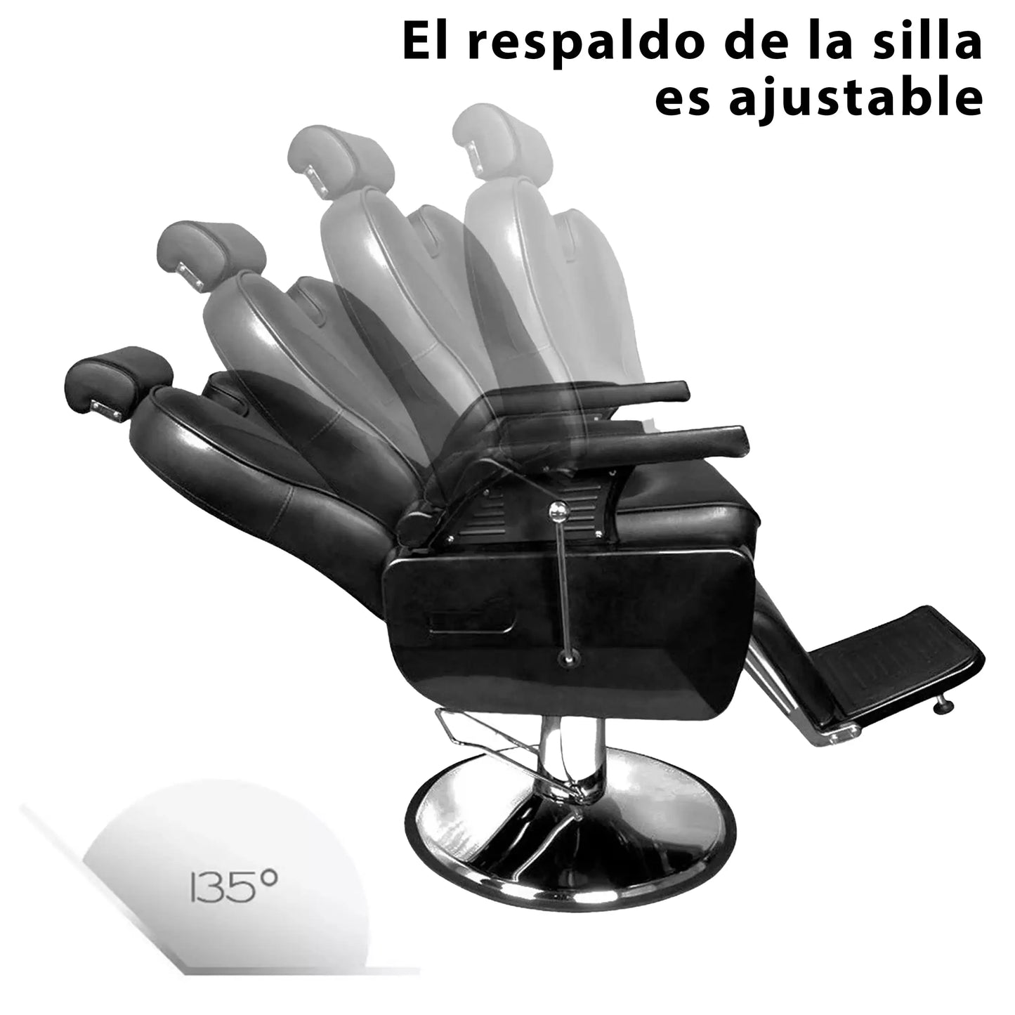 Sillon Silla Barbero Barberia Estetica Peluqueria Neumatico Color Negro Forma De La Base Redonda Tipo De Respaldo Cuero Tres Águila