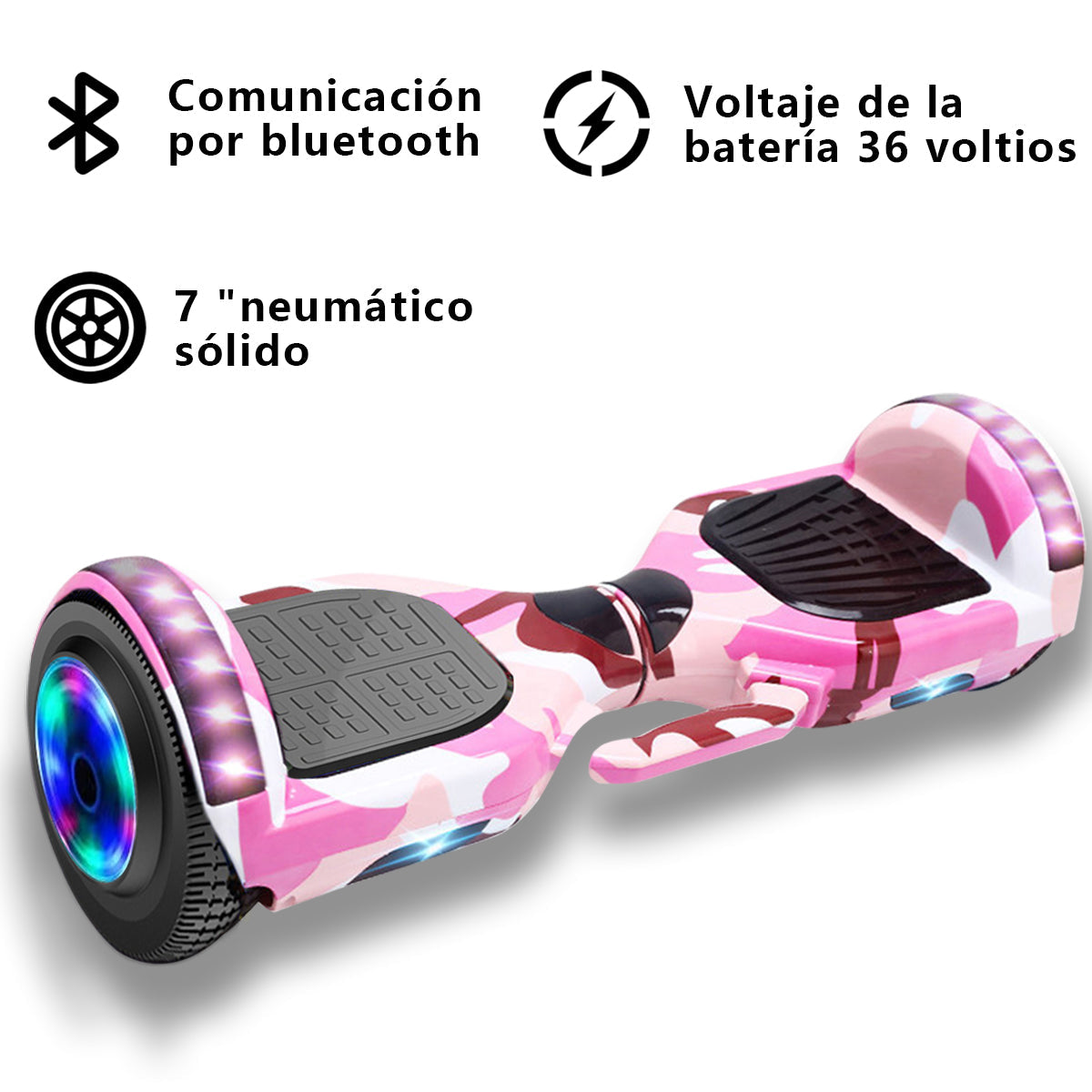 Aerotabla Patineta Eléctrica 250w Con Bluetooth Luces Led Restsuko