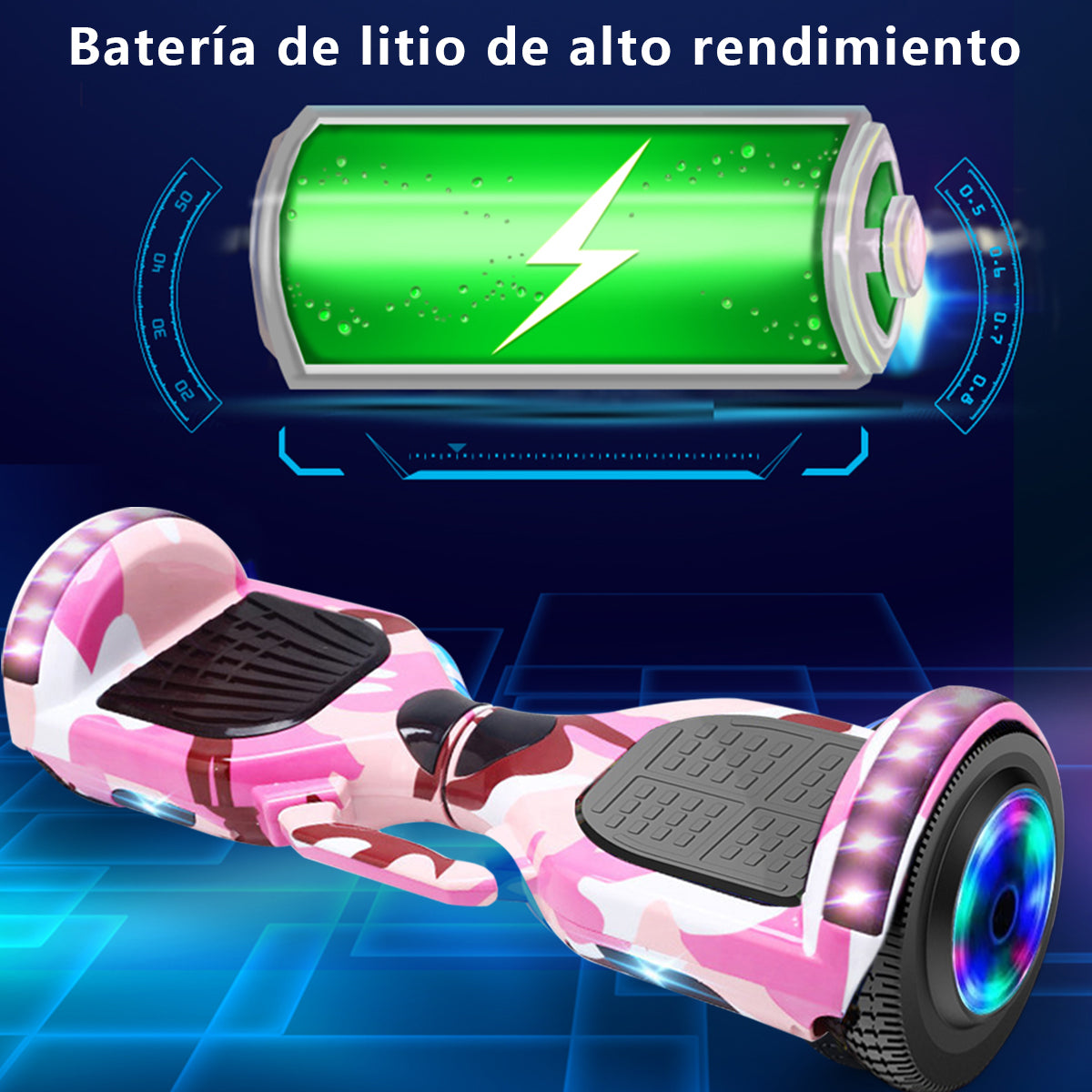 Aerotabla Patineta Eléctrica 250w Con Bluetooth Luces Led Restsuko