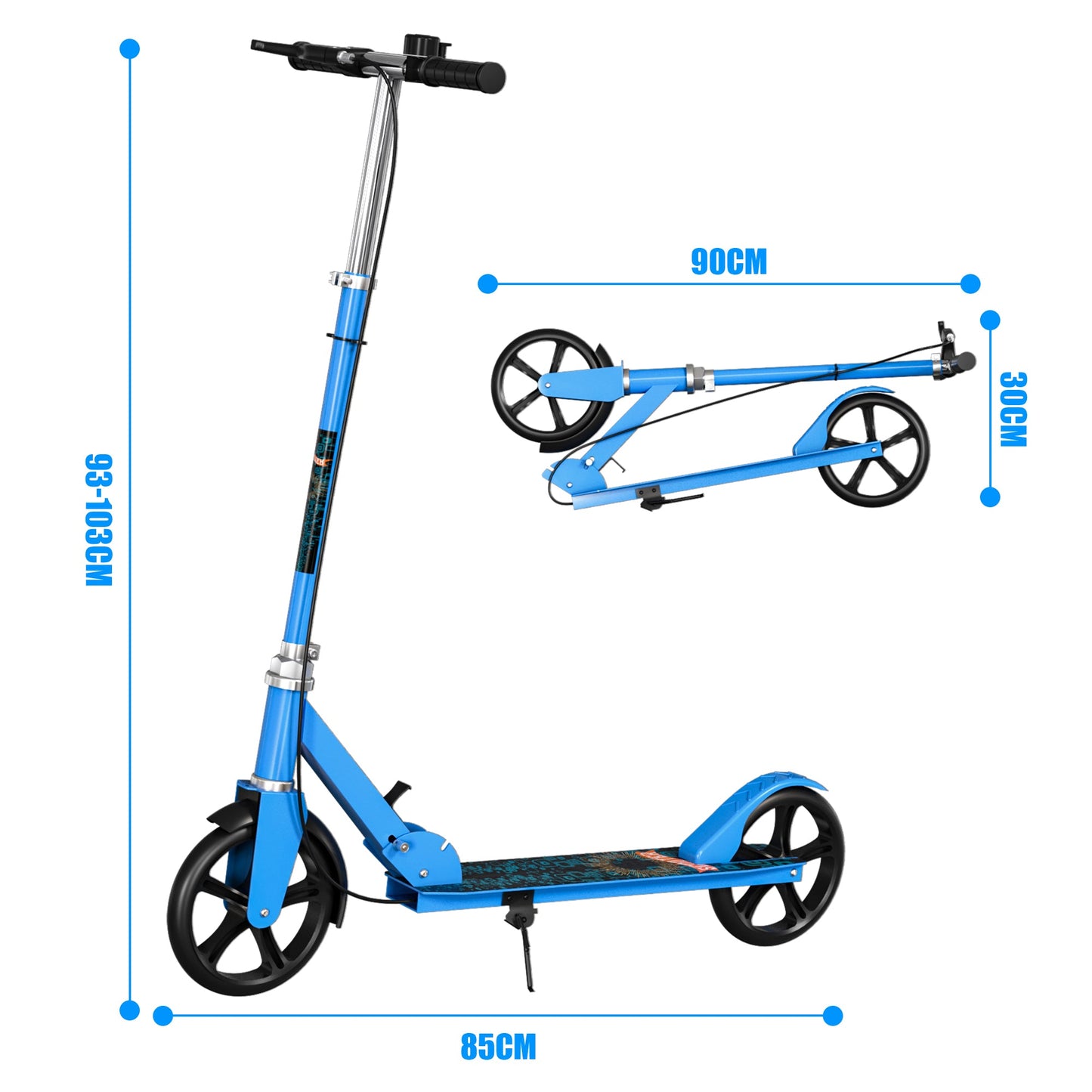 Ciclomotor Scooter 4 Niveles Ajustable Plegable Multicolor Restsuko
