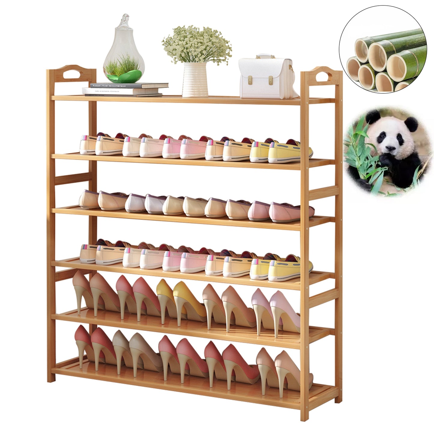 Zapateras Almacenamiento Zapatos Bamboo En Plano 6 Niveles Tres Águila