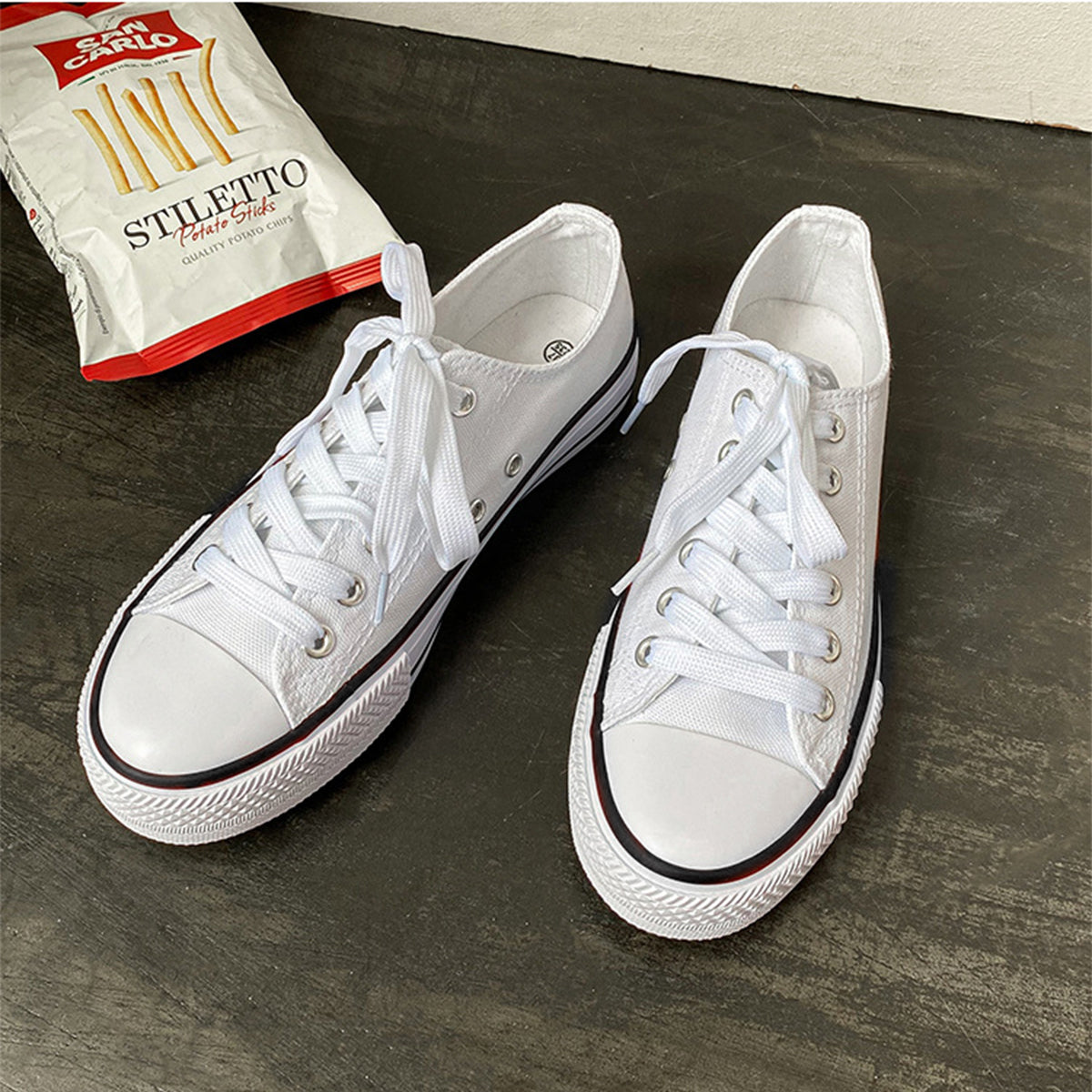 Zapatos Casuales Y Cómodos De Lona Piel Tenis Para Mujer Calidad De Alta Gama De Combate Restsuko