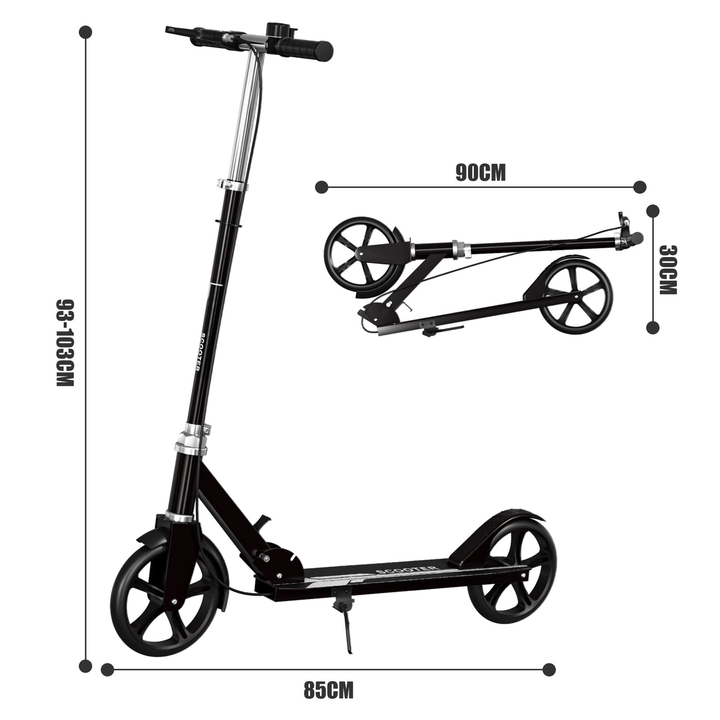 Ciclomotor Scooter 4 Niveles Ajustable Plegable Multicolor Restsuko