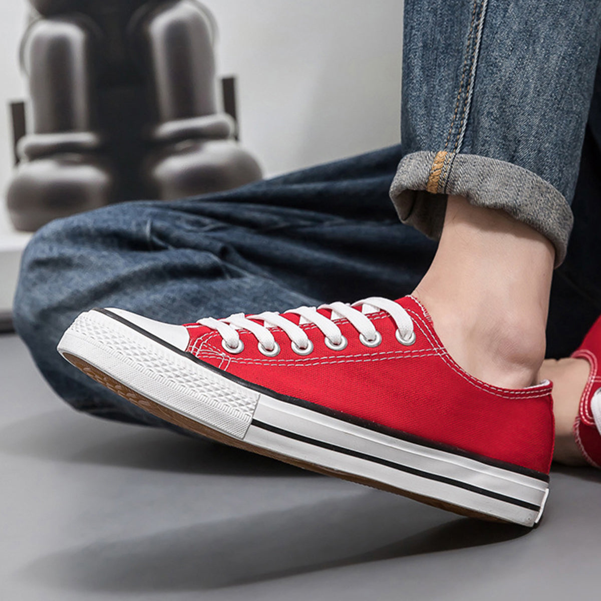 Zapatos Lona Tenis Hombre Deportivos Calzado Alta Calidad Facil De Lavar Restsuko Bici