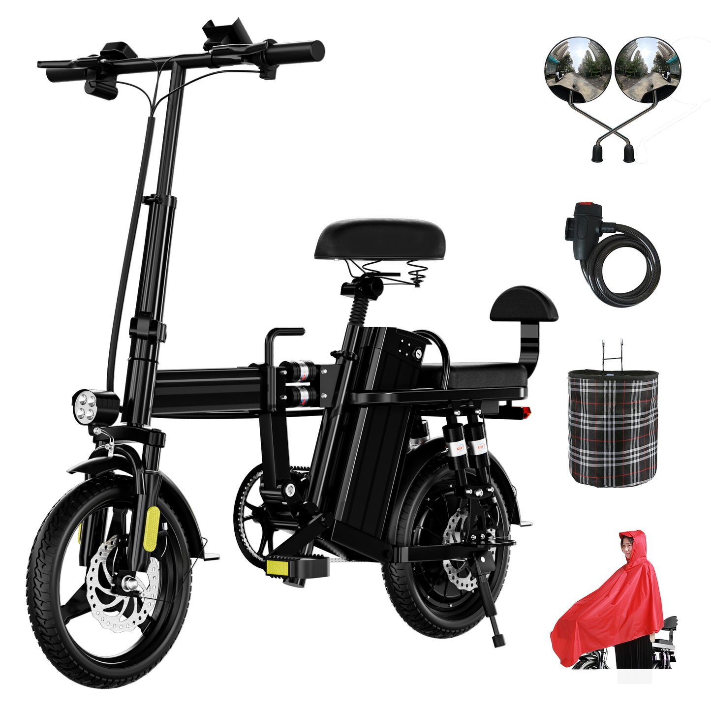 Bicicleta Eléctrica Plegable Uber Eats S1 Adulto Autonomía 60km