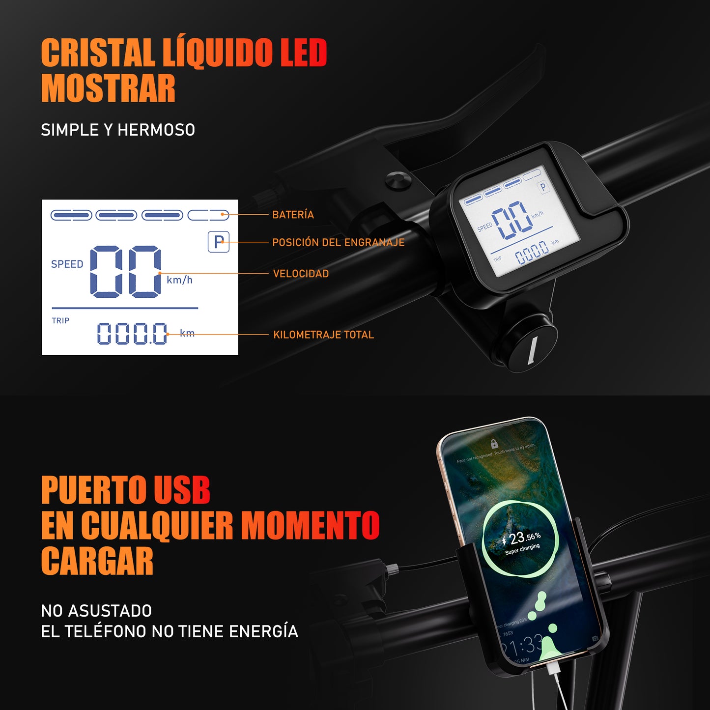 Bicicleta Eléctrica Plegable Uber Eats S1 Adulto Autonomía 60km