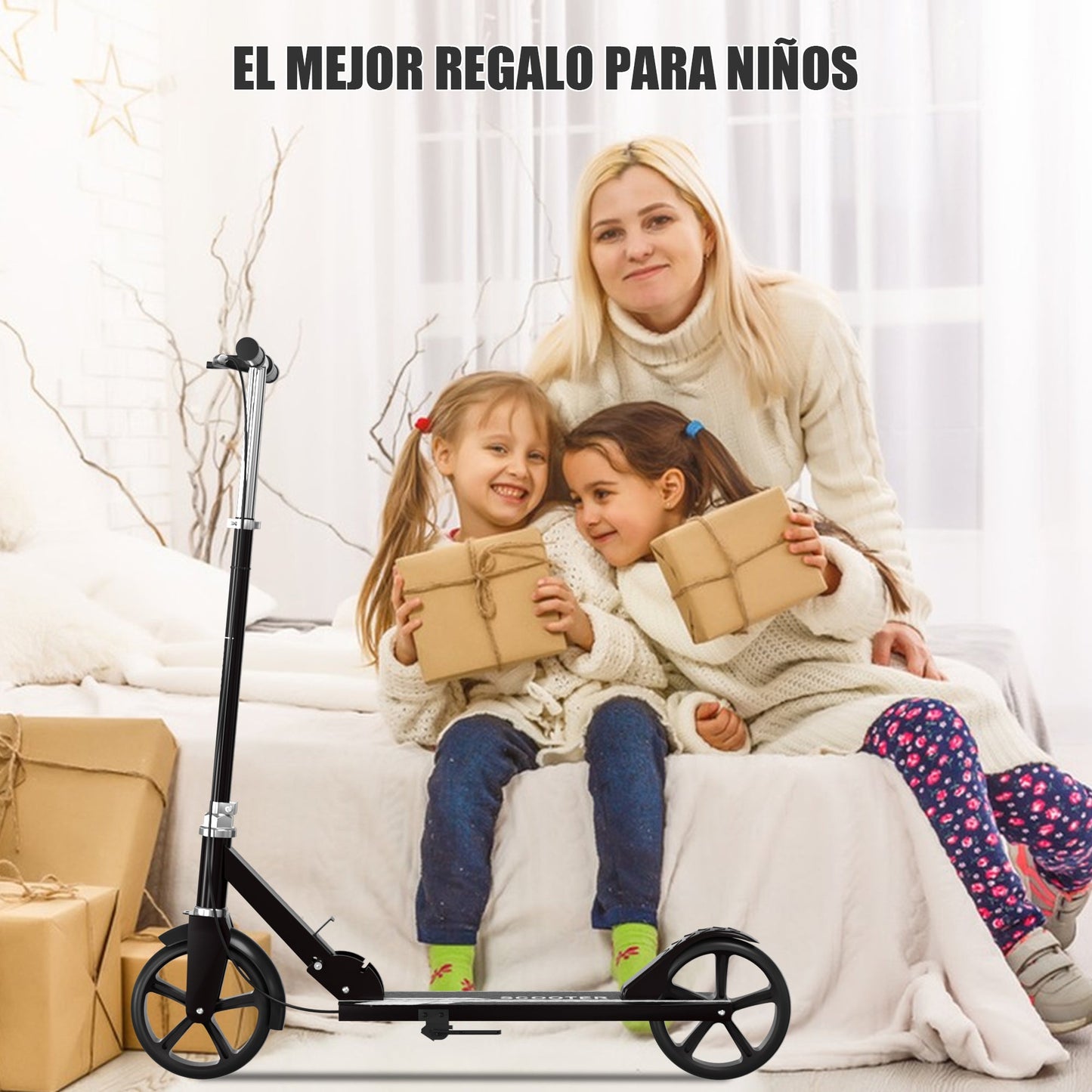 Patin Scooter con Freno De Mano Plegable Ajustable para Niños y Adultos Restsuko