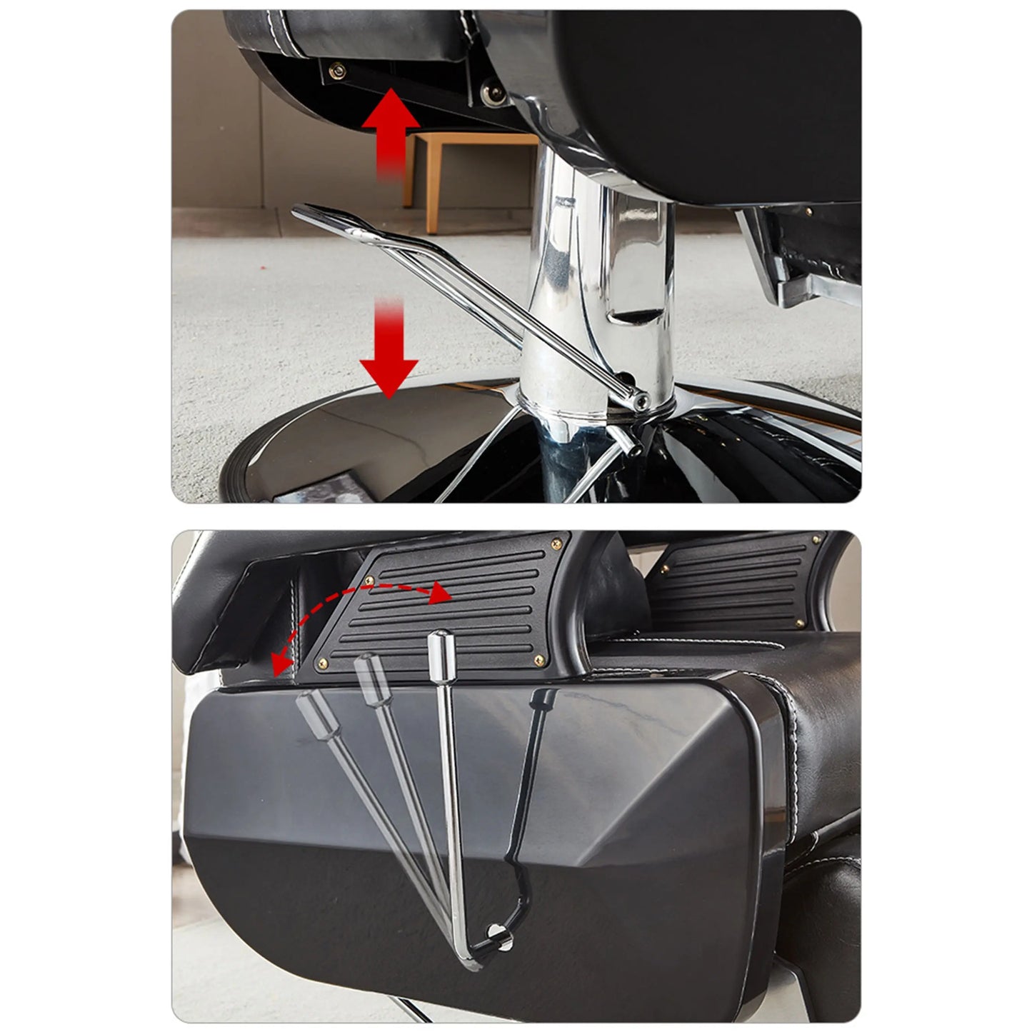 Sillon Silla Barbero Barberia Estetica Peluqueria Neumatico Color Negro Forma De La Base Redonda Tipo De Respaldo Cuero Tres Águila