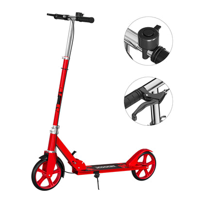 Patin Scooter con Freno De Mano Plegable Ajustable para Niños y Adultos Color Rosa Color Rojo