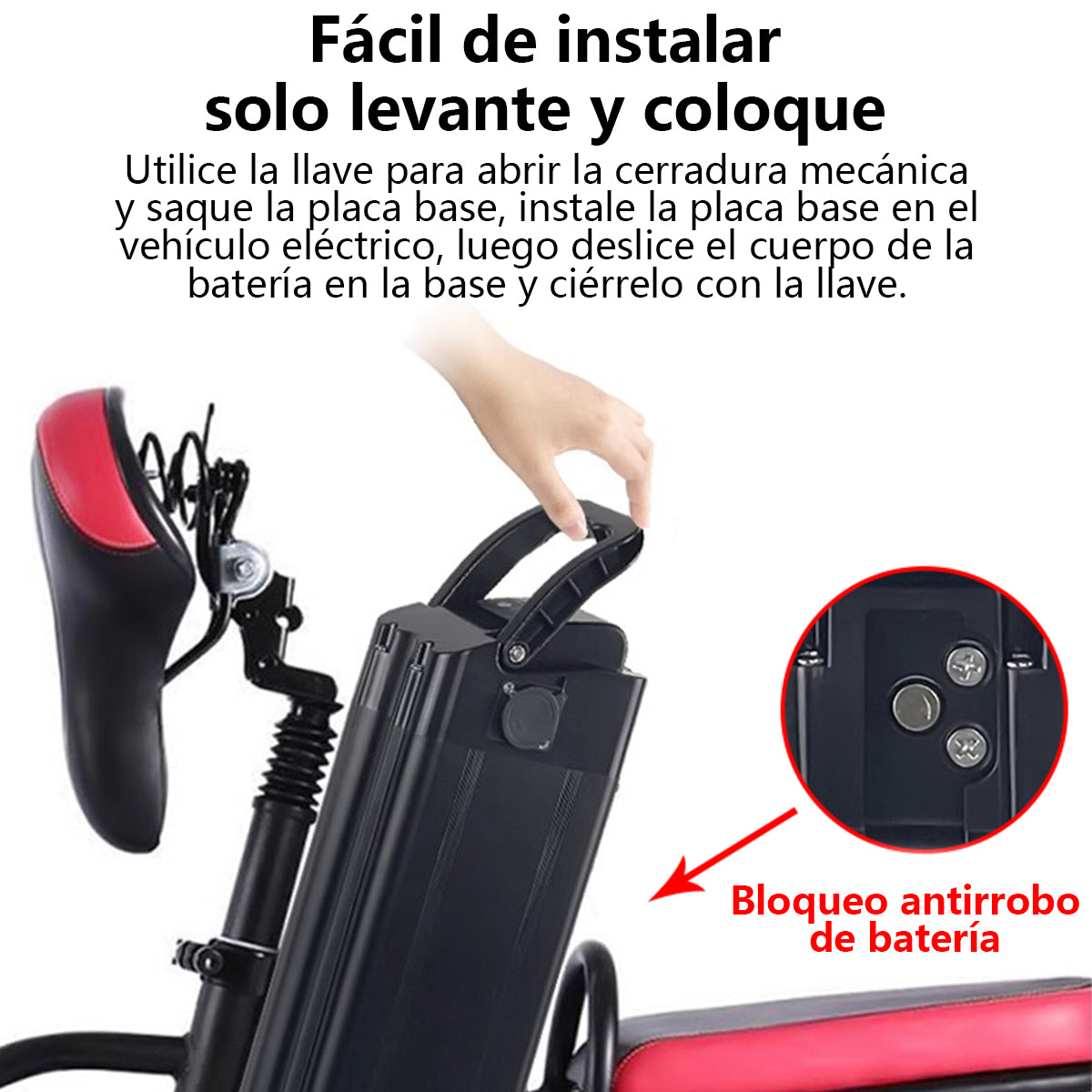 Batería De Bicicleta Eléctrica 48v/20ah De Litio Recargable