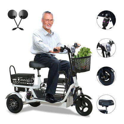 Bicicleta Electrica de tres ruedas Autonomía 40km Mascota Mayores Y Ninos. Triciclo funcional