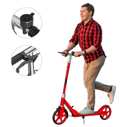 Patin Scooter con Freno De Mano Plegable Ajustable para Niños y Adultos Color Rosa Color Rojo