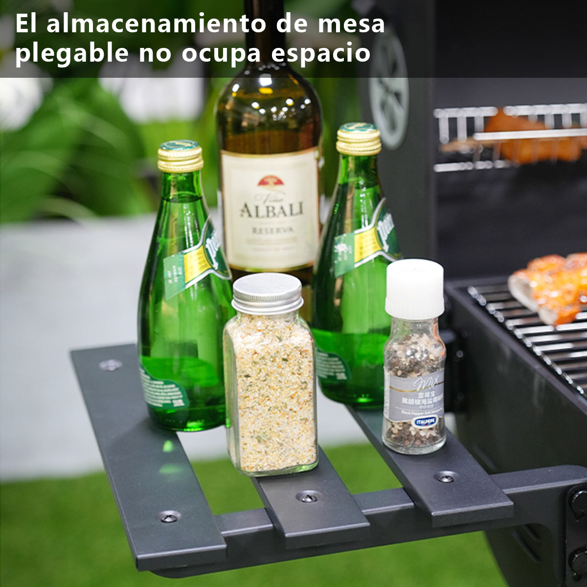 Parrilla De Carbón Barbacoa Jardín Picnic Robusta Móvil Color Negro Tres Águila