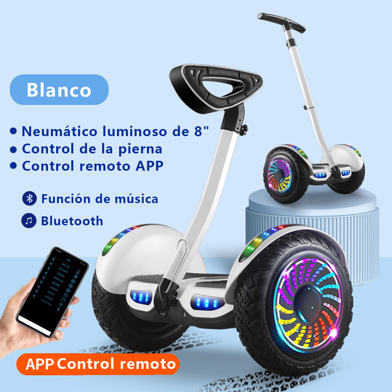 Scooter Eléctrico Patín Control Pierna Planca Ajustable