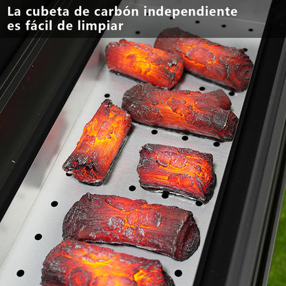 Parrilla De Carbón Barbacoa Jardín Picnic Robusta Móvil Color Negro Tres Águila