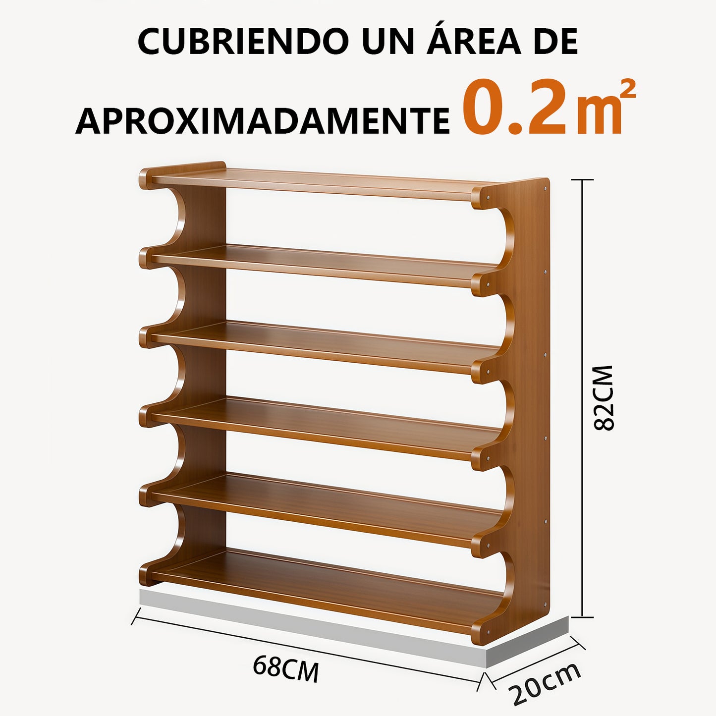 Zapatero Organizadora de Bamboo con 6 Niveles y un Almacenamiento Amplio con 82x68x20cm Estructura de Bambu para Zapatos y otros Adornos y Accesorios
