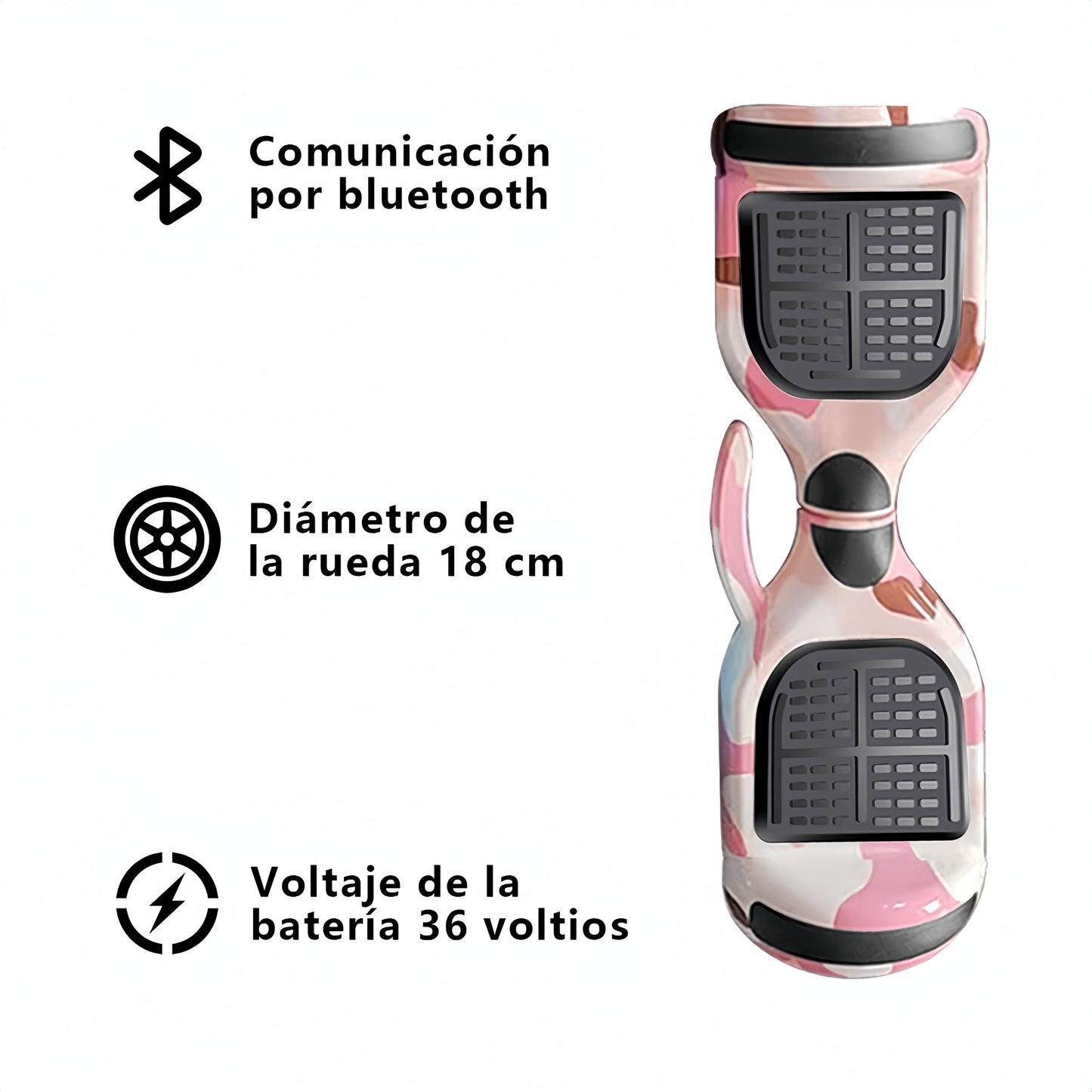 Aerotabla Patineta Eléctrica 250w Con Bluetooth Luces Led