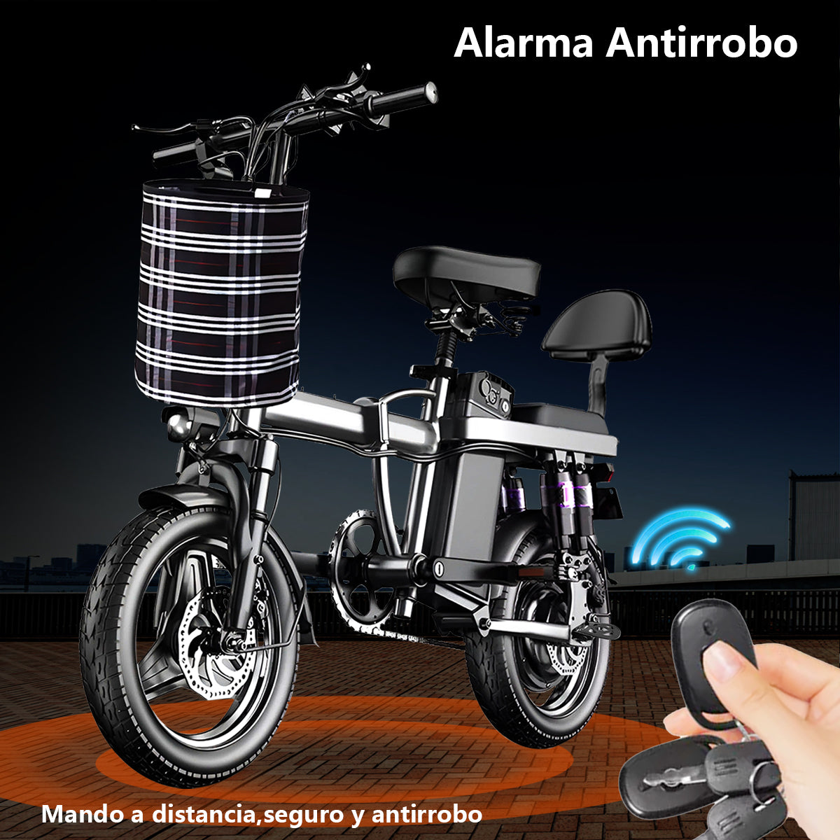 Bicicleta Eléctrica Plegable Uber Eats Adulto Autonomía 80km Real  S1 - Restsuko Bici