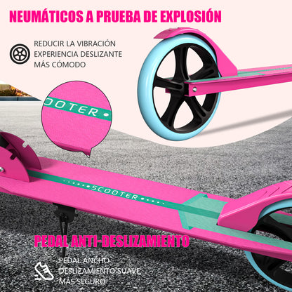 Patin Scooter con Freno De Mano Plegable Ajustable para Niños y Adultos Color Rosa