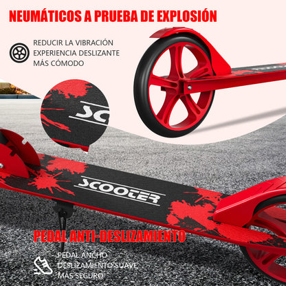Patin Scooter con Freno De Mano Plegable Ajustable para Niños y Adultos Color Rosa Color Rojo