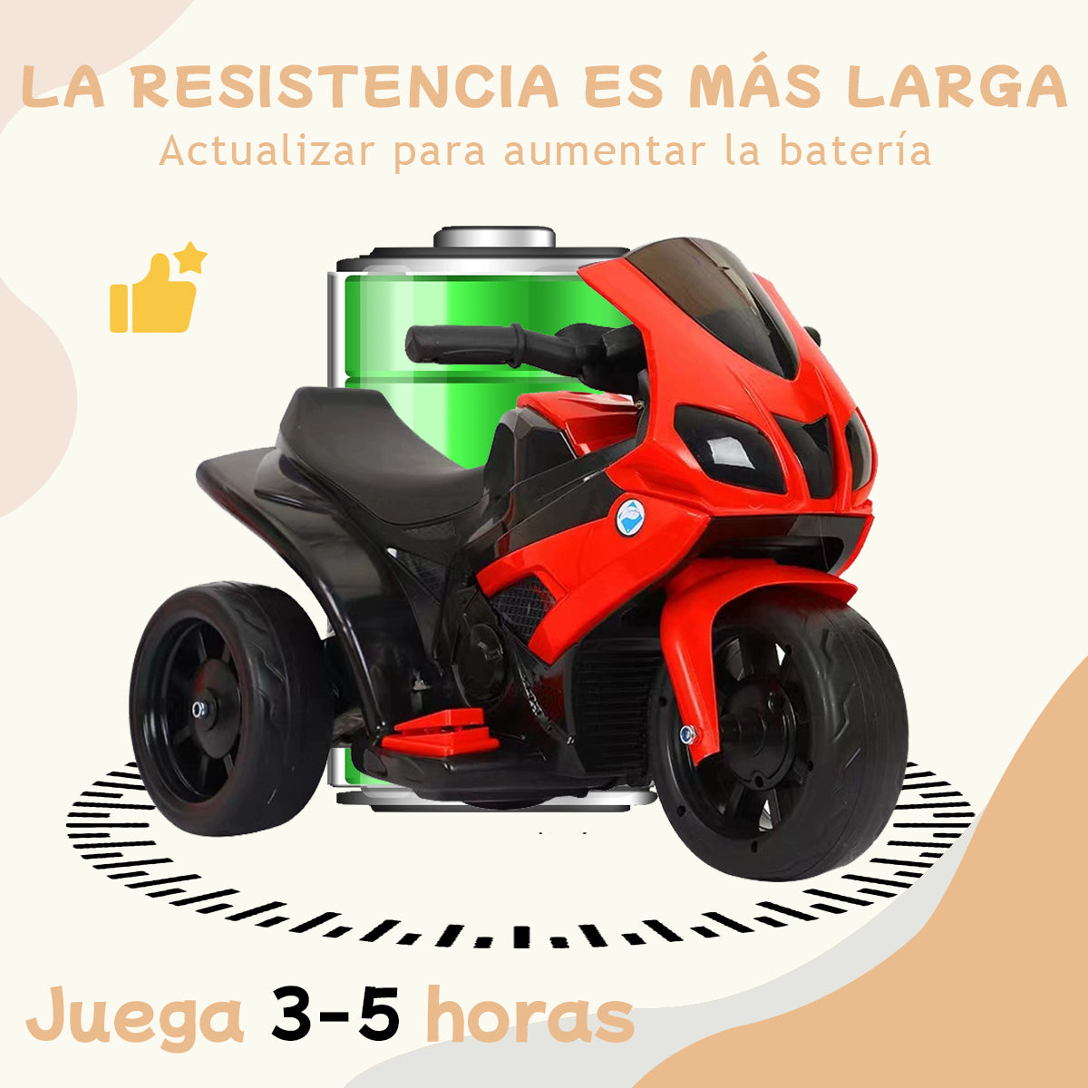 Motocicleta Electrica para Niños con Luces Control remoto y Musica 15km Seguro