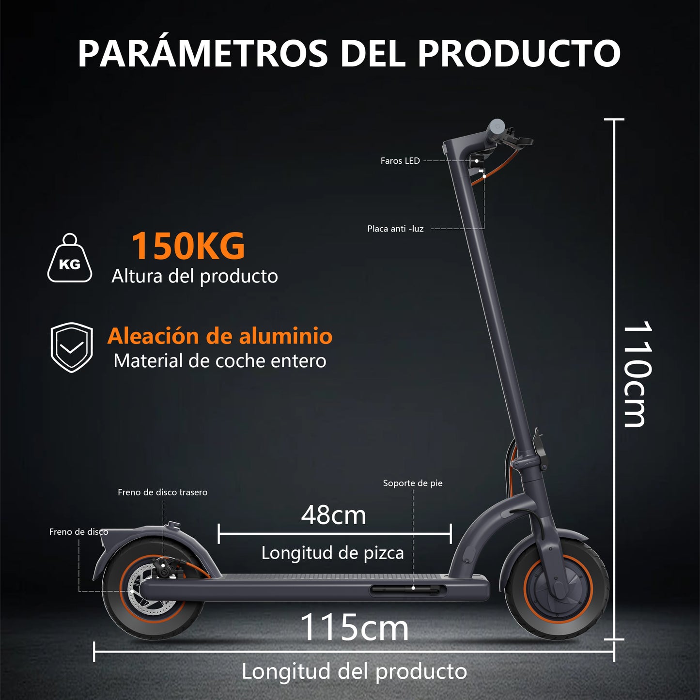 Scooter Electrico 600w Plegable Adulto 35km/h 10 Pulgadas