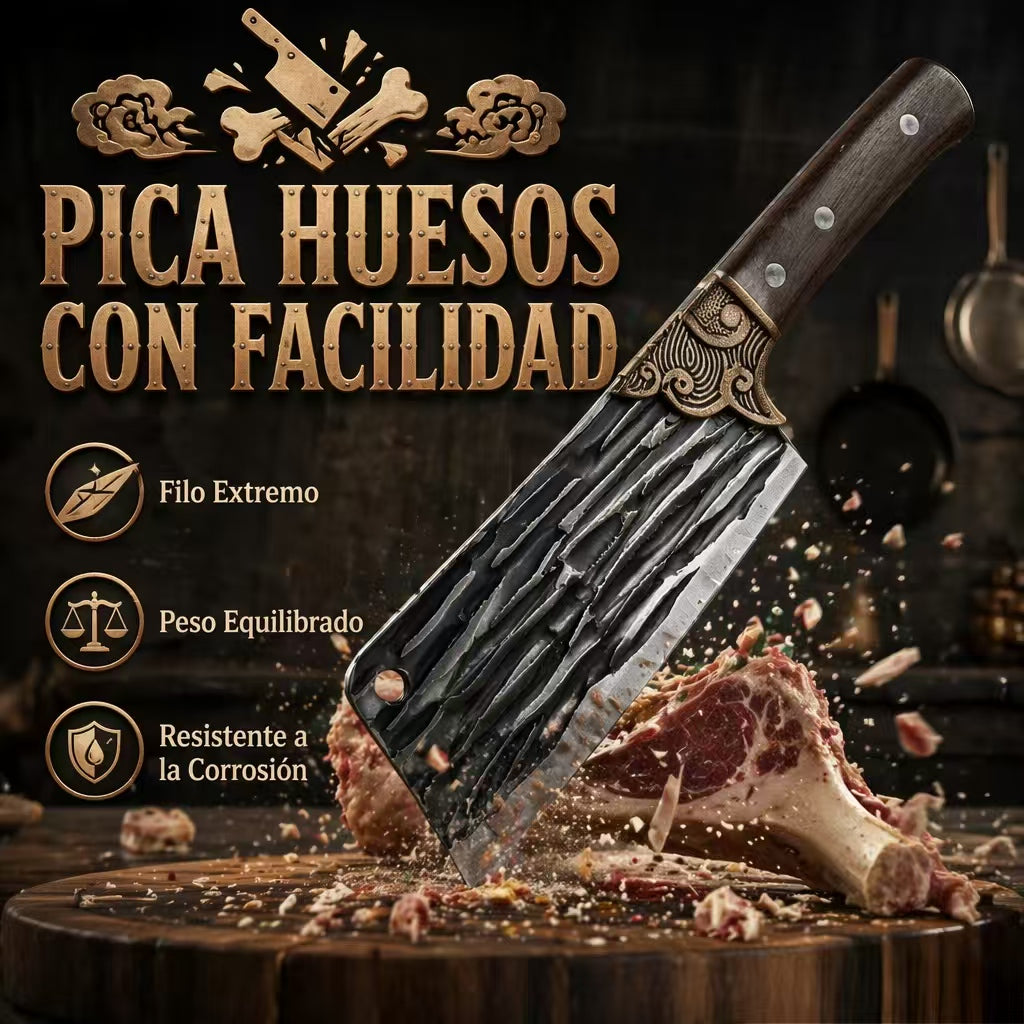 Cuchillo De Cocina Profesional Pesado De Hueso con Diseño Único para Carnes y Verduras Cuchillo de Carnicero
