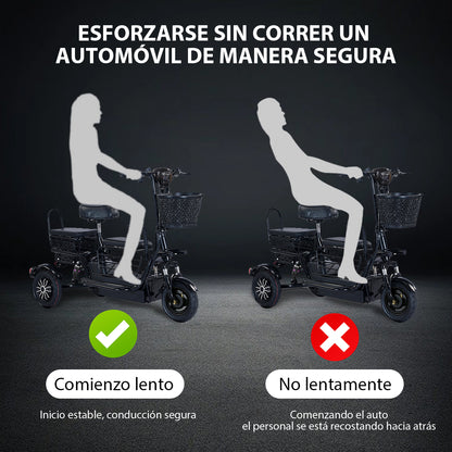 Bicicleta Electrica de tres ruedas Autonomía 40km Mascota Mayores Y Ninos. Triciclo funcional