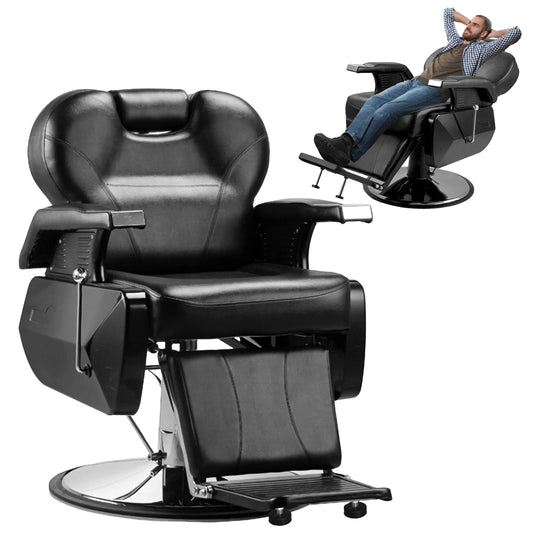 Sillon Silla Barbero Barberia Estetica Peluqueria Neumatico Color Negro Forma De La Base Redonda Tipo De Respaldo Cuero Tres Águila