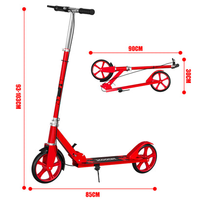 Patin Scooter con Freno De Mano Plegable Ajustable para Niños y Adultos Color Rosa Color Rojo