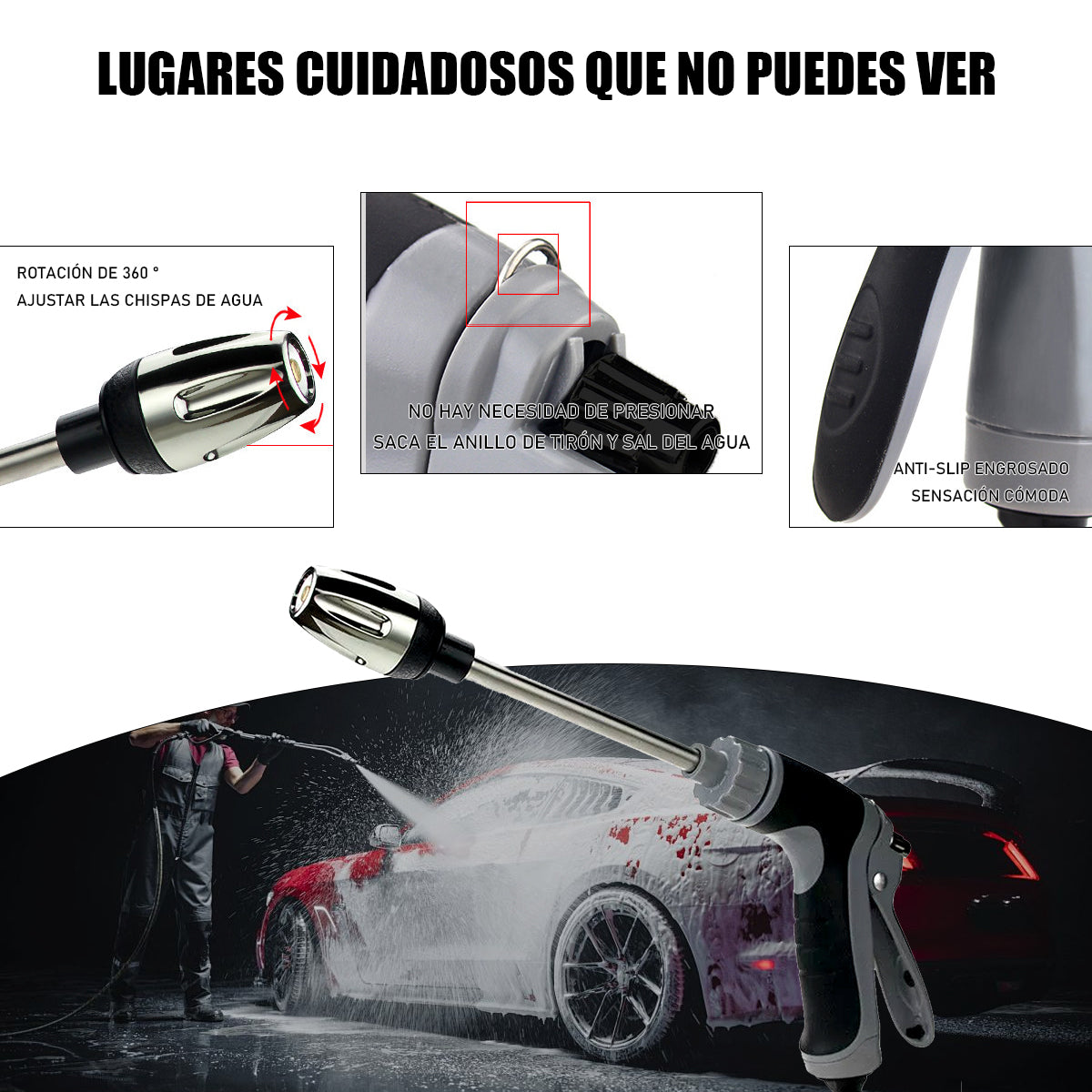 Pistola de agua Para Lavado de Autos Portatil Hidrolavadora Funcional para lavar carro