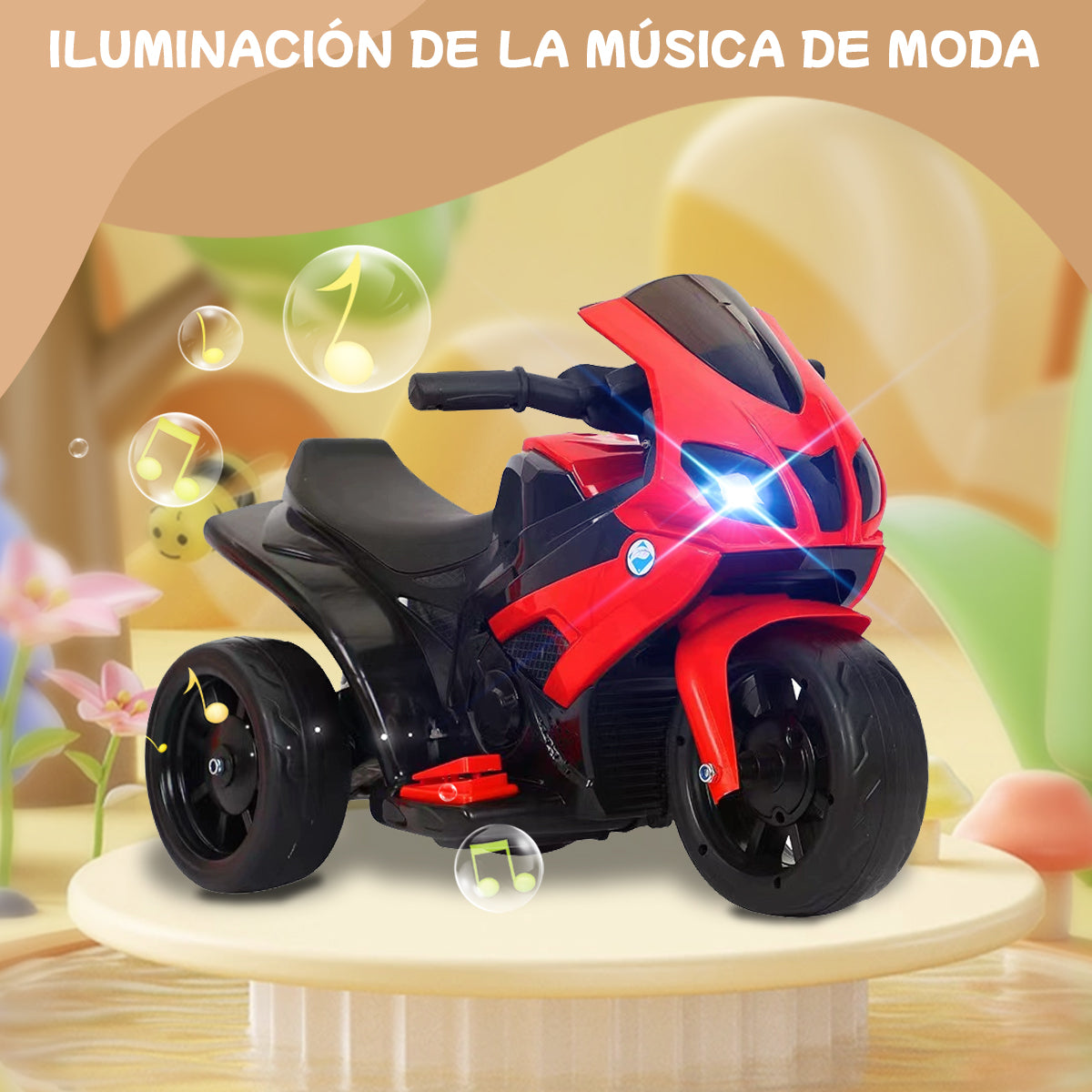 Motocicleta Electrica para Niños con Luces Control remoto y Musica 15km Seguro