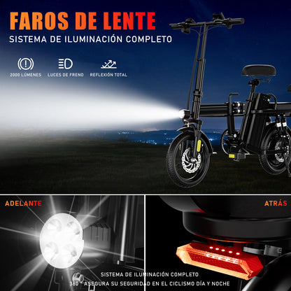 Bicicleta Eléctrica Plegable Uber Eats S1 Adulto Autonomía 60km