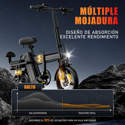 Bicicleta Eléctrica Plegable Uber Eats S1 Adulto Autonomía 60km