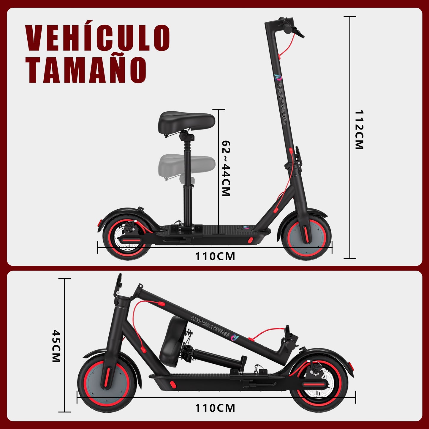 Título：Patineta Eléctrica Plegable Inteligente | Diseño Trendy + Control APP, la Reina de Desplazamientos Cortos Restsuko
